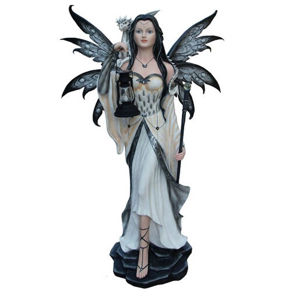 Fairy Winter Shadow with Lantern large scale garden statue sculpture